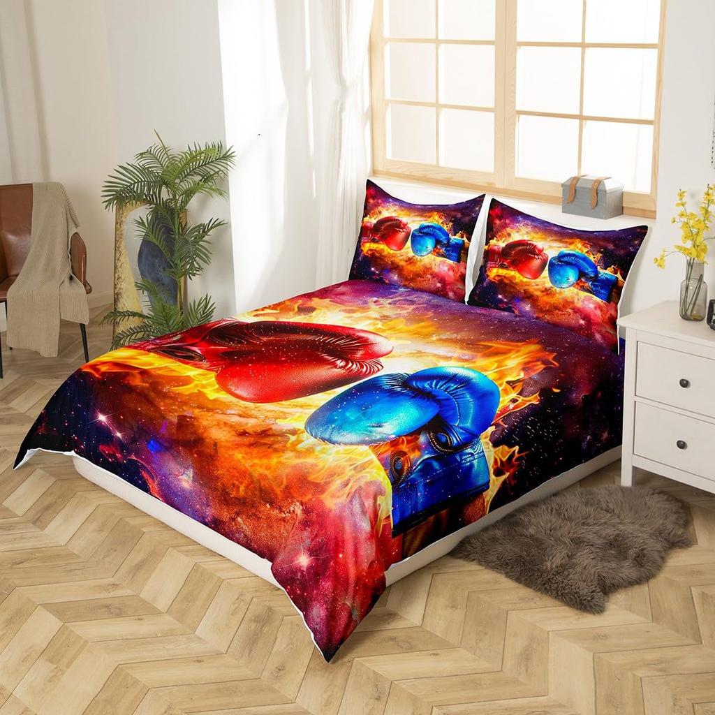 Competitive Sports Boxing Game Three-Piece Quilt Cover Digital Printing Bedding Set Bed Cover