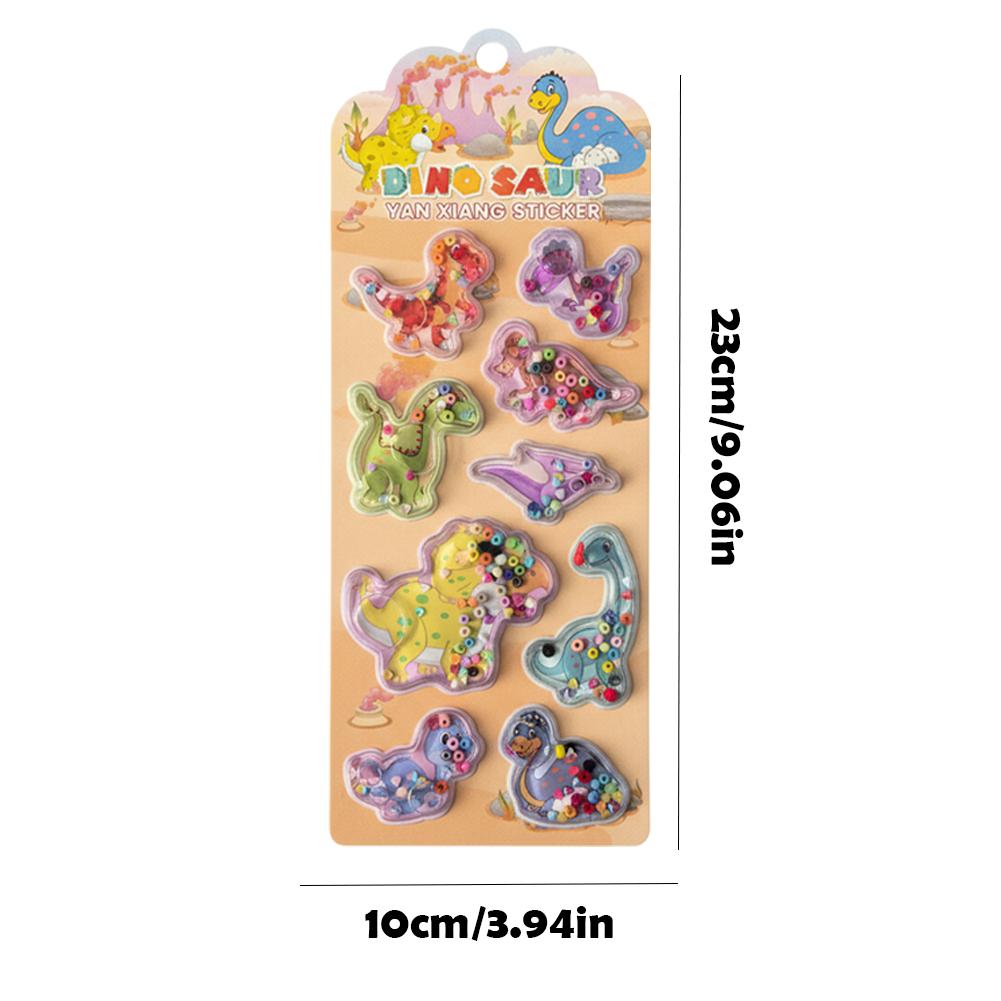 1/4pcS Dinosaur Shaker Stickers Interactive Sparkly Dino Decor Decals For Kids' Notebooks Stationery Room Home Decor
