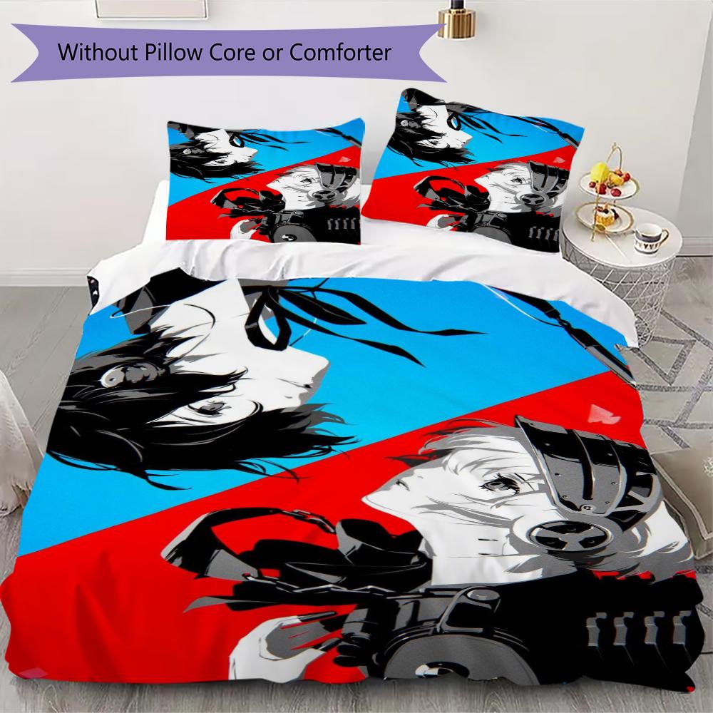 Persona Pattern Bedding uilt Set uilt Cover Pillowcase Home Decoration Birthday Gift (1 * duvet cover + 2 * pillowcase without core)106