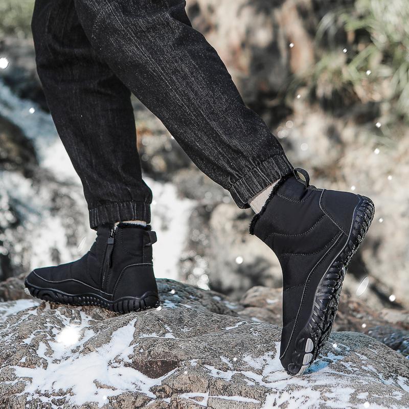 Winterschuhe für Herren und Damen, warme Plüschschuhe, hohe, wasserdichte Schneestiefel, Outdoor-Baumwollschuhe