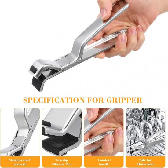 Stainless Steel Bowl Clip Bowl Gripper Tongs Hot Plate Gripper Anti-scald Bowl Holder Clip Kitchen Cooking Tongs