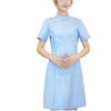 Women's Fashion Bias Lapel Standing Neck Short Sleeve Solid Color  Uniform Dresses