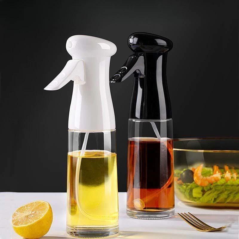 1PCS Black Transparent Kitchen Oil Bottle Cooking Oil Spray Olive Bottle Fitness Barbecue Spray Oil Dispenser Household