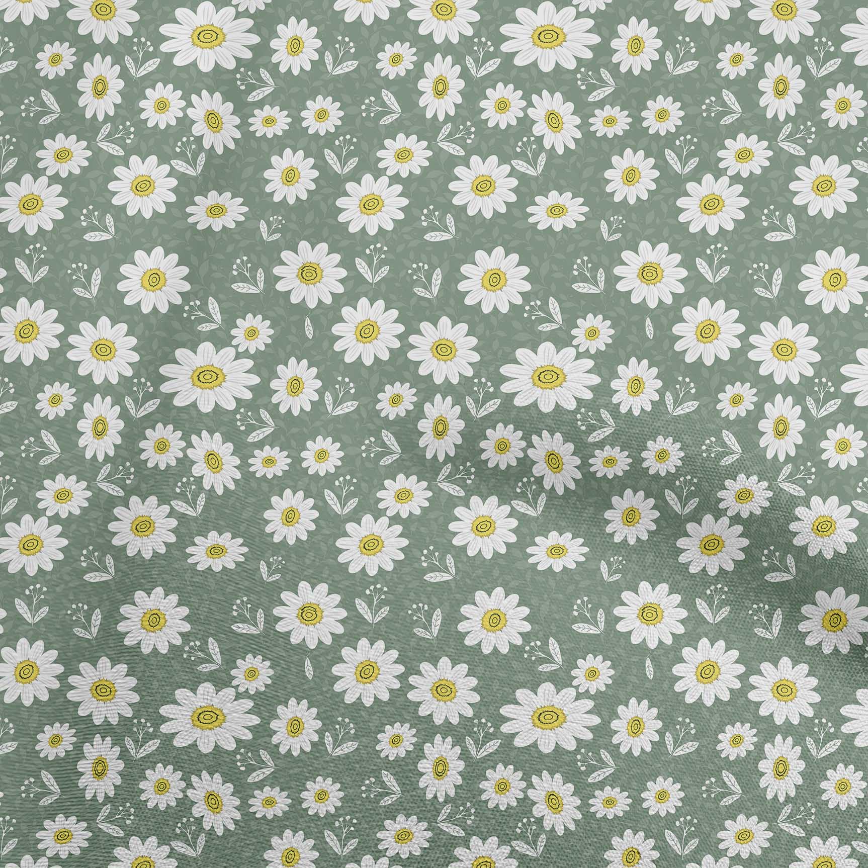 

oneOone Cotton Flex Dusty Green Fabric Kids Floral Dress Material Fabric Print Fabric By The Yard 40 Inch 42 Inch Wide - Viscose Chiffon зелений
