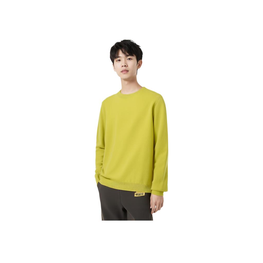 Onitsuka Tiger LS Knit Top Round Neck Solid Color Pullover Long Sleeve Sweater Unisex tops Yellow 2183B363-750
