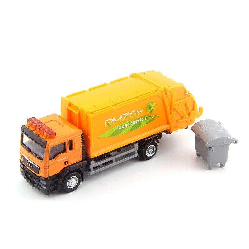 1/64 Man Garbage Truck Trash Bin Model Car Diecast Gift Toy Vehicle Kid