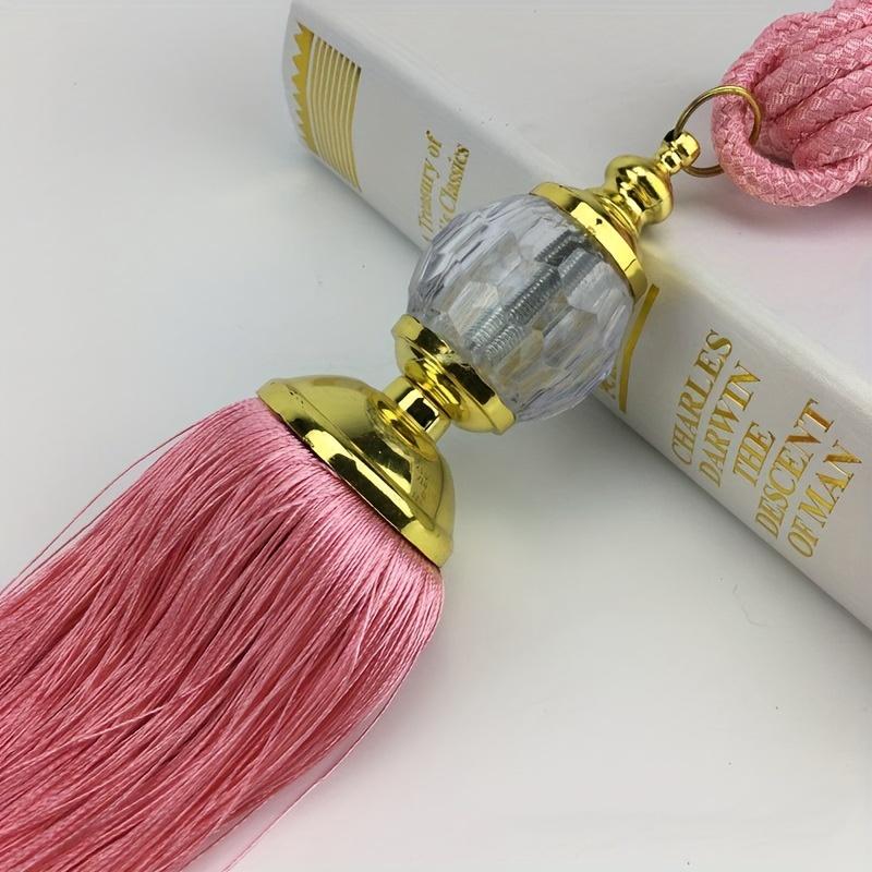 

2PCS Elegant Crystal Ball Tassel Curtain Tiebacks - 1pc, Luxurious Home Decor for Living Room & Bathroom рожевий