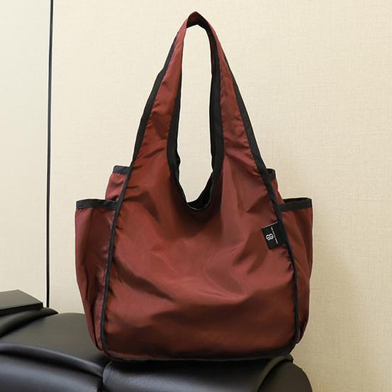 Handbag Foldable Large Capacity Tote Bag Washable Reusable Shopping Bag Casual Style Shoulder Bag for Household