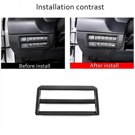 Carbon Fiber Headlight Button Switch Cover Trim For Toyota Tundra 2022 2023 2024