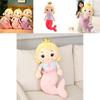 Cute Mermaid Plush Pillow Toy For Girls, Princess Bed Decor, Soft Velvet Stuffed Doll