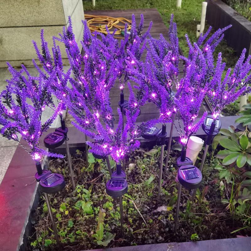 LED Solar Lavender Lamp Outdoor Waterproof Lawn Light Yard Garden Decoration Path Lighting Decor Solar Power Light