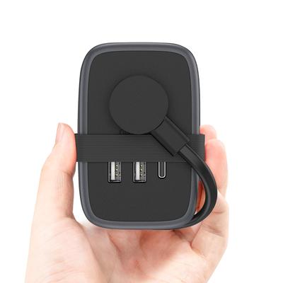 NTONPOWER 1m Extension Cord, Power Strip, Slim Plug, Travel-Friendly, Compact, 2 AC Outlets, 2 USB-A Ports, 1 USB-C Port, Lightweight, Small, Retracta