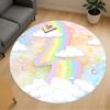1pc Rainbow Cloud Round Chair Mat Area Rug - Non-Slip, Floor Mat for Office, Bedroom, and Indoor Decor C1125105