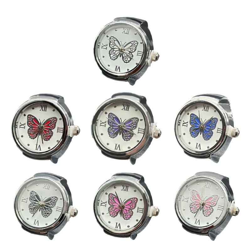Montre Anneau pour Femmes et Hommes Montre Analogique à Quartz Cadran à Chiffres Romains Bracelet