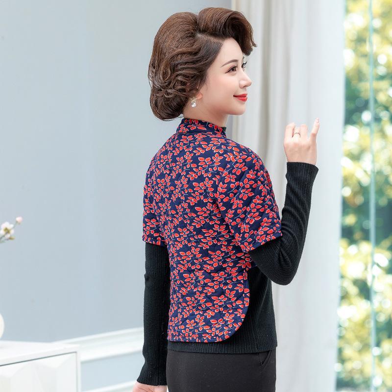 Women's Camel Hair Cotton Vest - Mid-Aged & Elderly, Warm, Thickened, Plus Velvet, Short-Sleeved, Waist & Shoulder Protection.