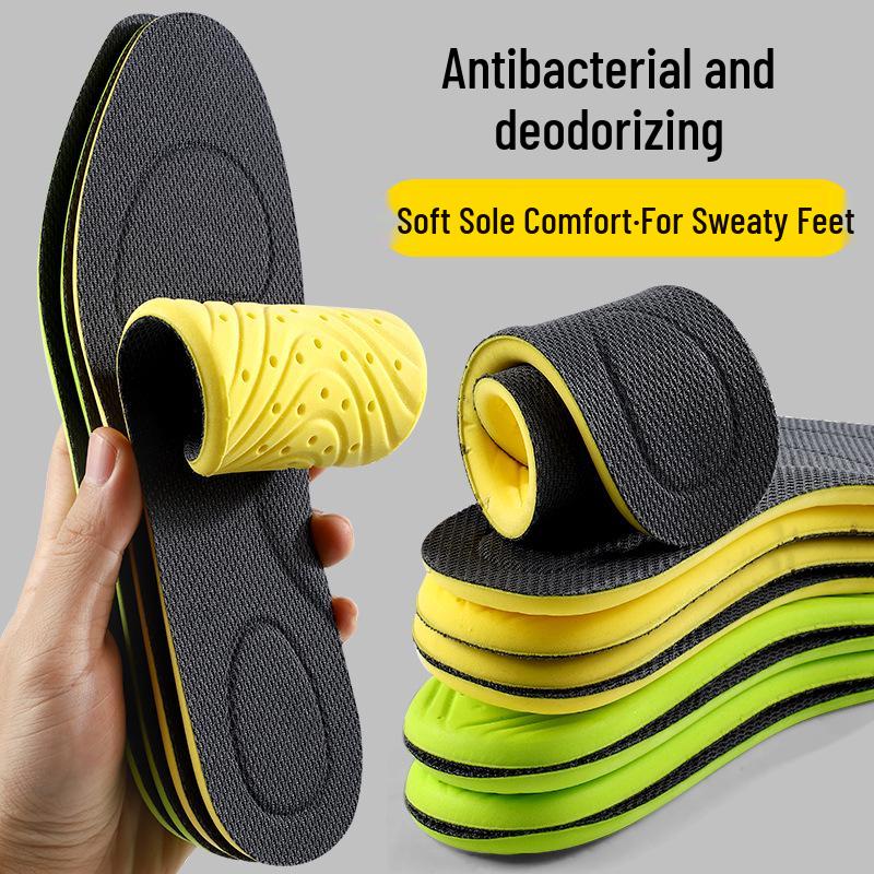 Antibacterial Breathable Sport Insole – High-Elastic, Sweat-Absorbing, Shock-Absorbing for Running, Basketball, Badminton