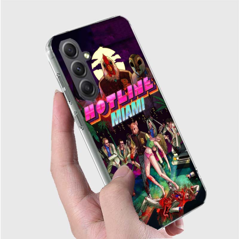 Game Hotline Miami Phone Case for Samsung A16 A26 A36 A56 A17 A37 A57 A07 A06 A02S A03 A04S A05S Galaxy Note 20 10 A50S A71 A51