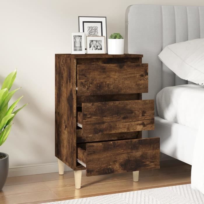 VidaXL Bedside Table Smoked Oak 40x35x70 Cm Engineered Wood 819665