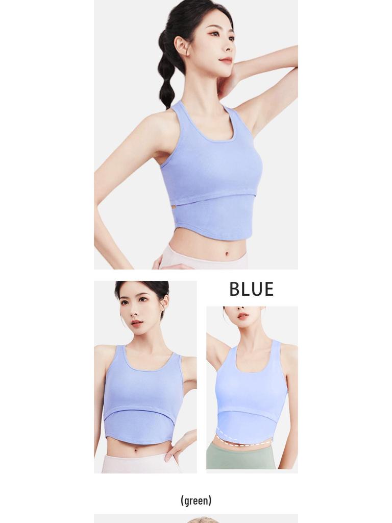 Women's High-Impact Sports Bra with Chest Pad - Shockproof Yoga and Running Top