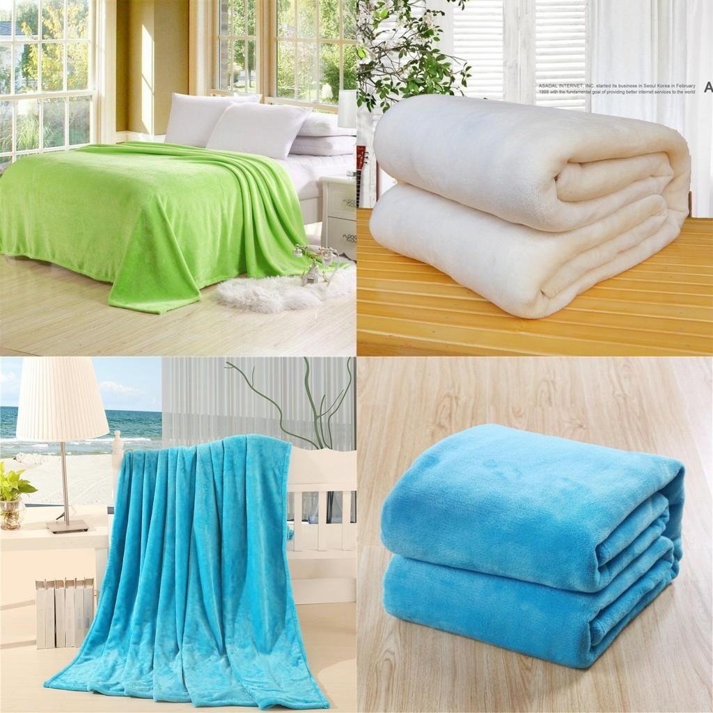Super Soft Warm Flannel Blanket For Cozy Nights In Solid Color Options