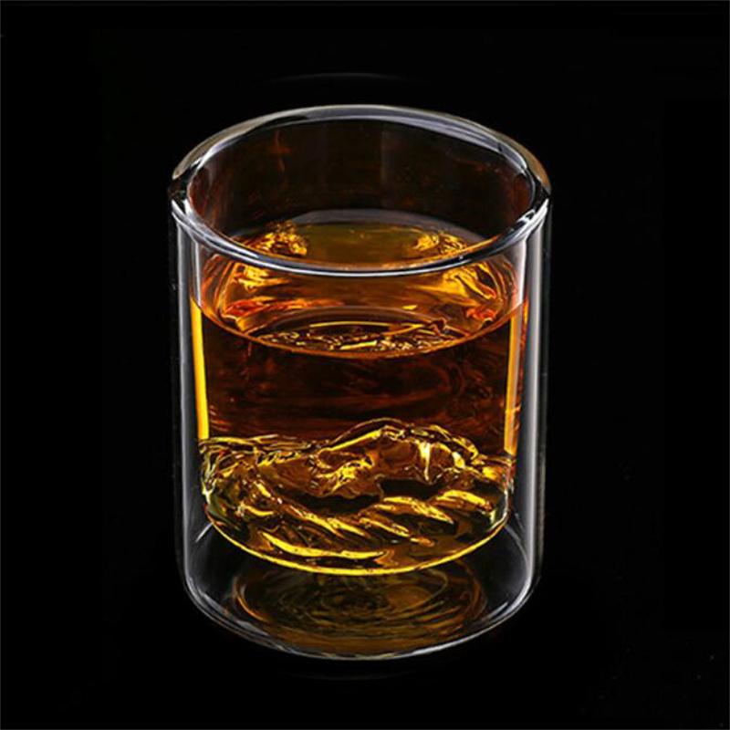 

Creative Lion Head Bottom Double Wall Glass Mug Whiskey Glass Spirits Liquor Cocktail Beer Glass Water Cup Bar Drinkware 250ML