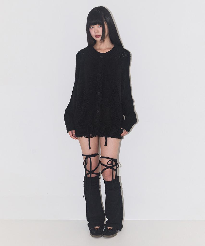 ILLIGO Bloom Bow Off-Shoulder Knit Black