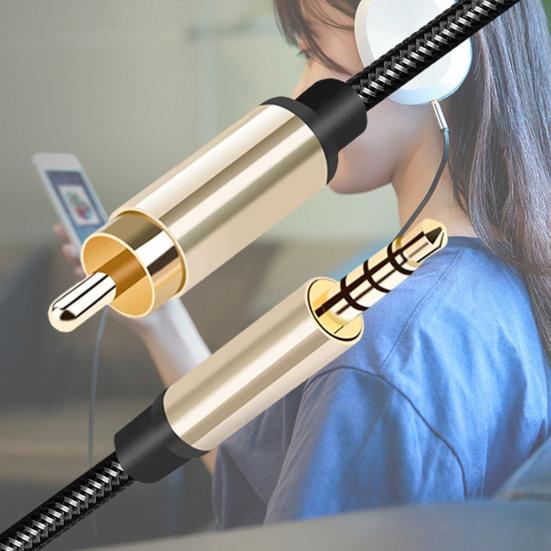 1/2m RCA to AUX 3.5mm Jack Coaxial Audio Connector Cable for Xiao-mi 1/2 TV