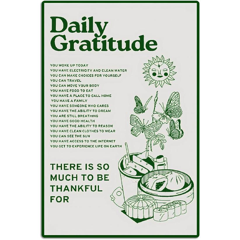 Daily Positive Affirmations Posters pirational Metal Tin Sign Green Boho Room Aesthetic Decoration Home Office Classroom Cafe Bar Wall Decor 8x12 Tin sign01
