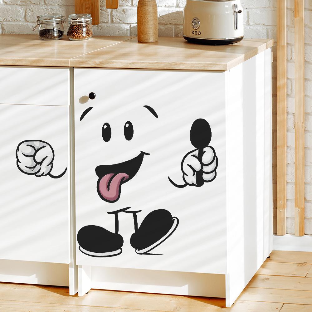Personalisierte Einfache Skizze Essfigur Restaurant Küchendekoration und Verschönerungsaufkleber