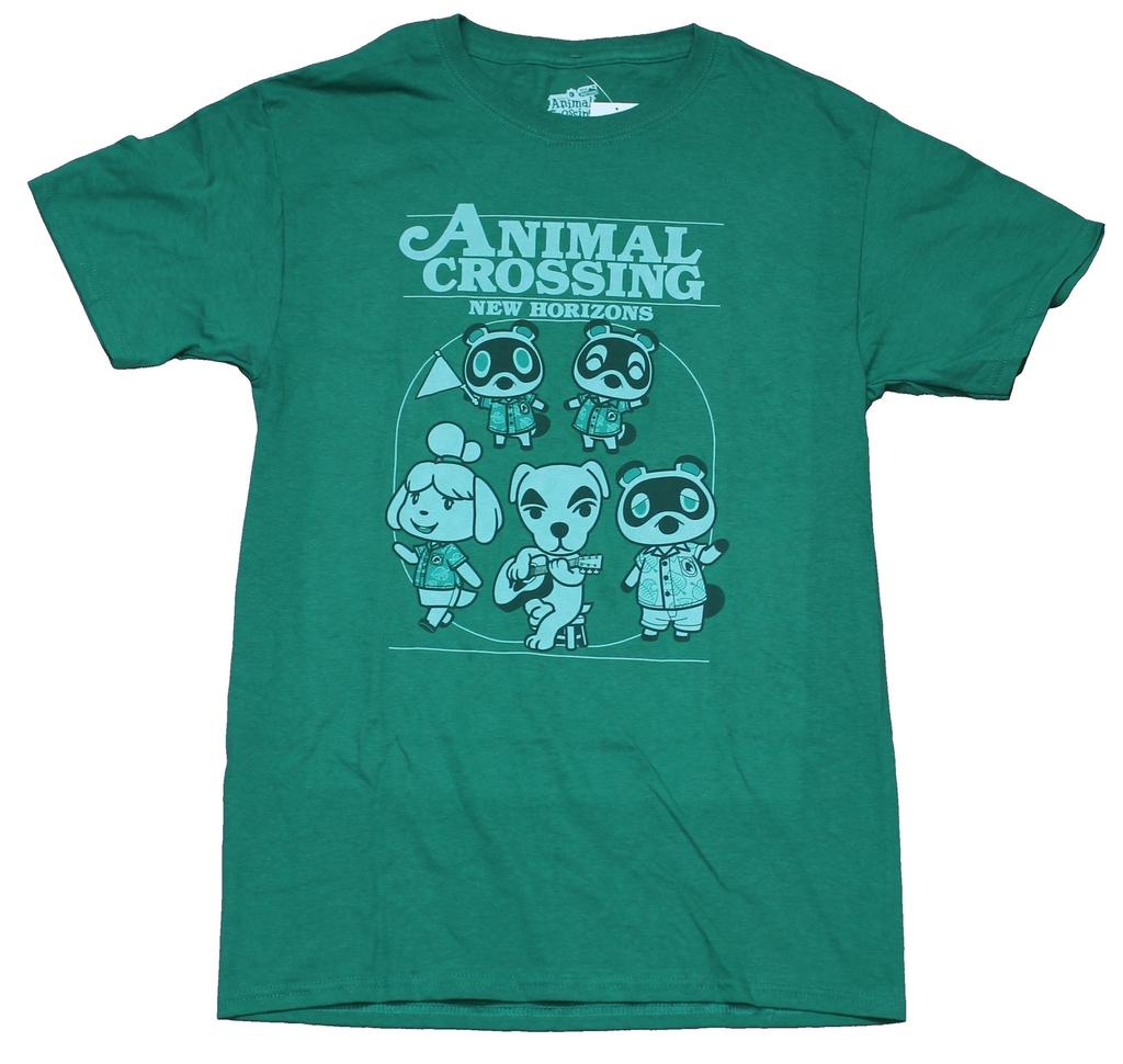 Animal Crossing Mens T-shirt 5 Character New Horizons Circle Group