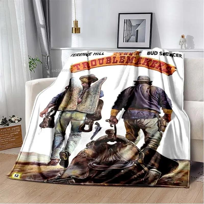 Grafická deka pro miminka Terence Hill a Bud Spencer Měkká domácí ložnice Postel Kancelářský přehoz Dekorace Pohodlné přehozy Děti