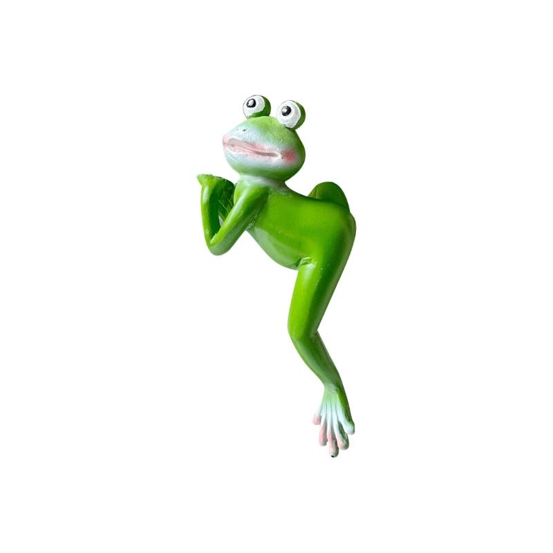 Cartoon Frogs Planter Hook Creative Resins Animal Figurine Pots Hangers Ornament for Indoor and Outdoor Plant Display