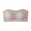 Women Strapless Non Slip Seamless Gathered Invisible Back Bra