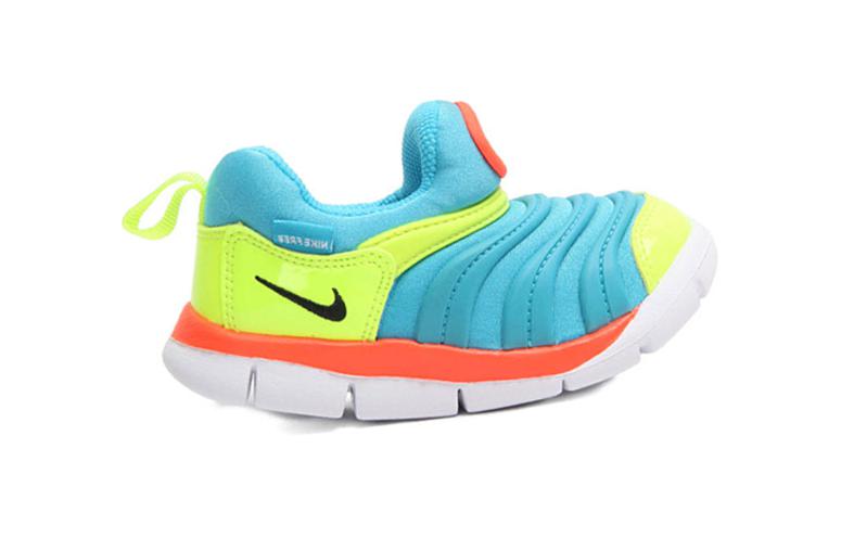 Nike Dynamo Free 'Light Blue Fury Volt' Slip Resistant Cushioning Low Top Toddler Shoes Blue Infant And Toddler 343938-423
