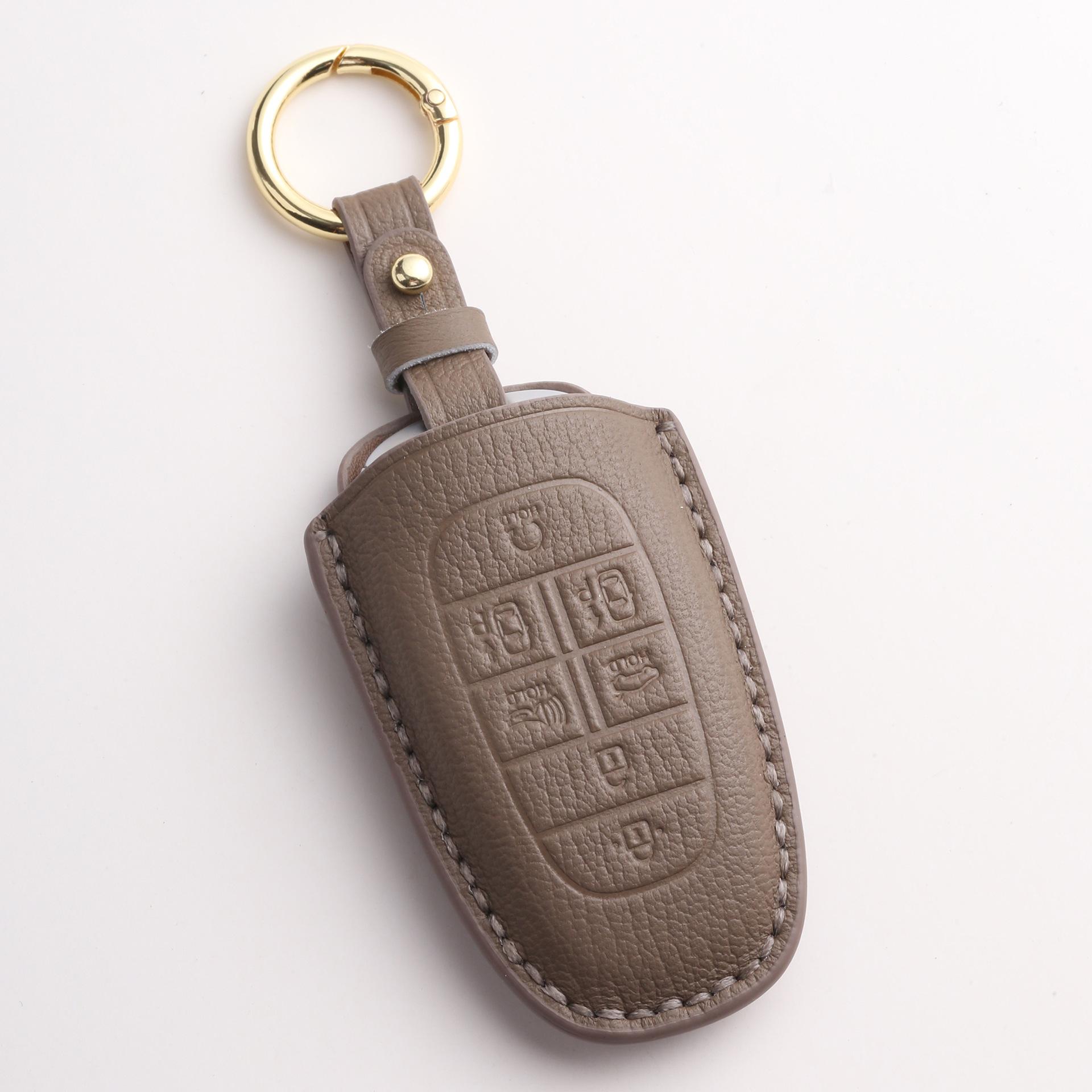 

Suitable For Modern Car Key Cover, Pure Hand-Stitched Real Cowhide, High-End Car Key Bag, Shell Chain коричневый