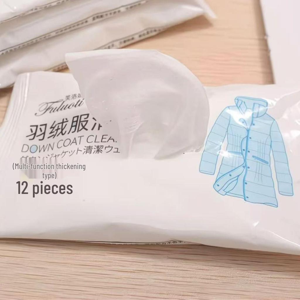 Powerful No-Wash Down Jacket Cleaning Wipes – Stain Removal for Clothing