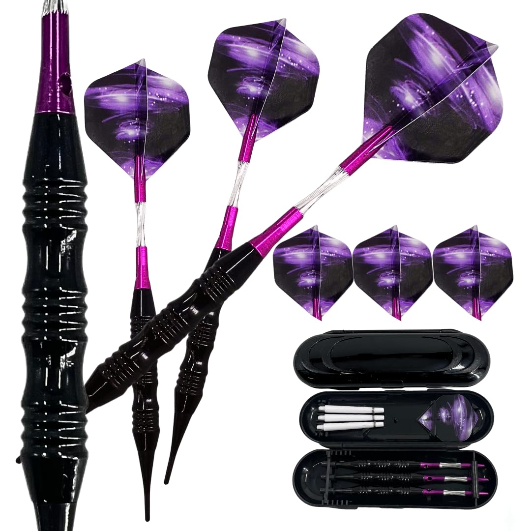 

mydarts set darts purple barrel flight tip 2BA soft darts case included (20g purple) (DAR2001-PL) фіолетовий