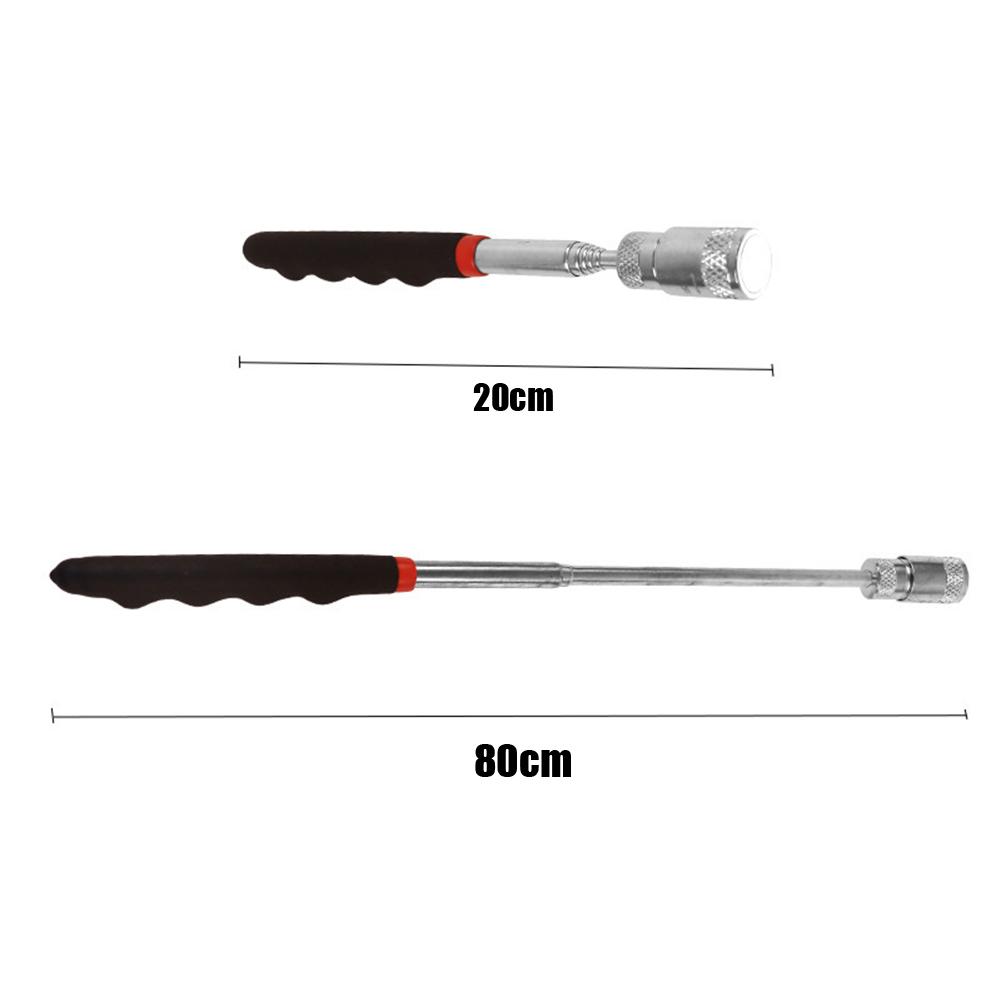Extendable Magnetic Pick Up Tool with LED Light - Telescopic 80cm for Retrieving Nuts, Bolts, Screws in Dark Narrow Spaces