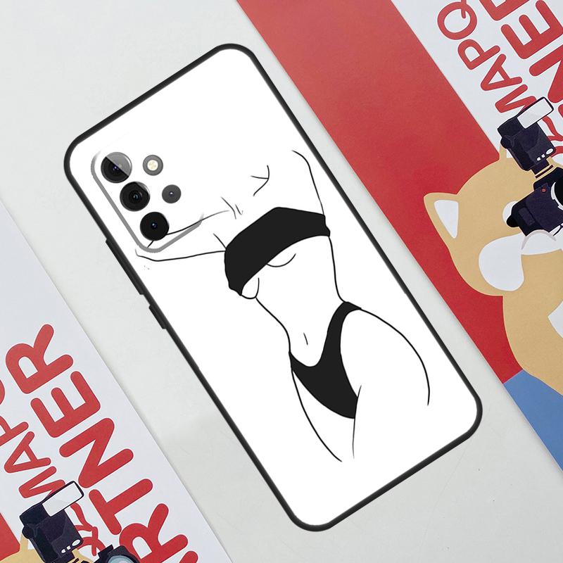 Woman Body Line Art Case For Samsung Galaxy A34 A54 A14 A56 A36 A16 A06 A13 A53 A12 A22 A32 A52 A35 A17 A15 A55
