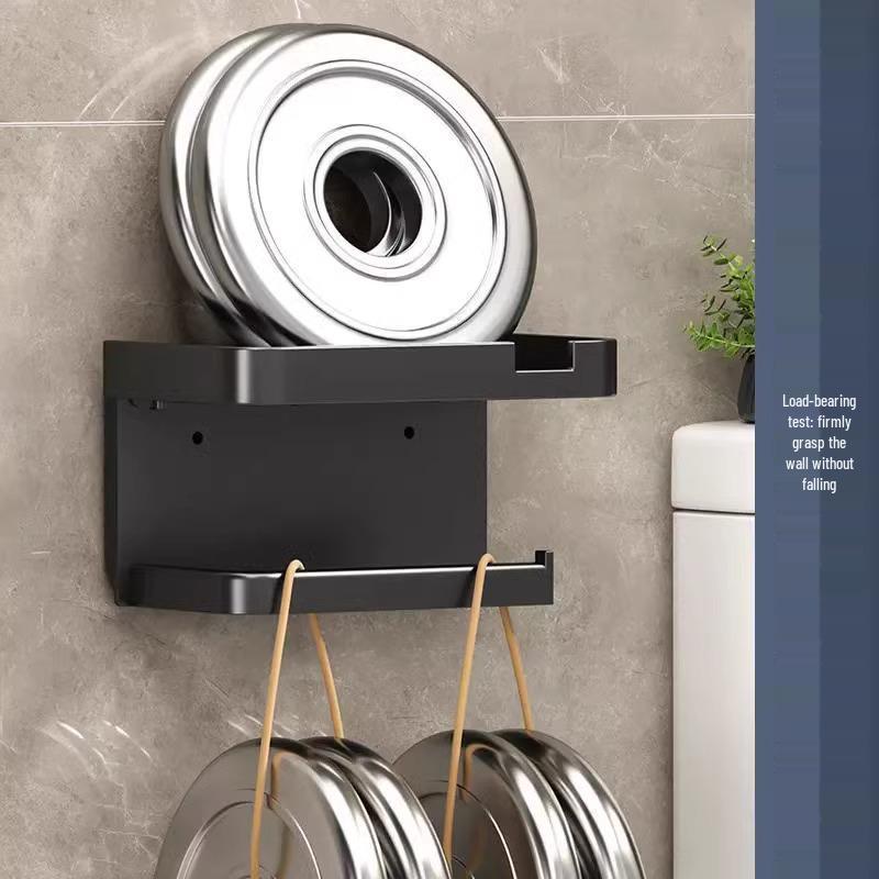 Wall-Mounted Toilet Paper Holder and Shelf for Bathroom Storage