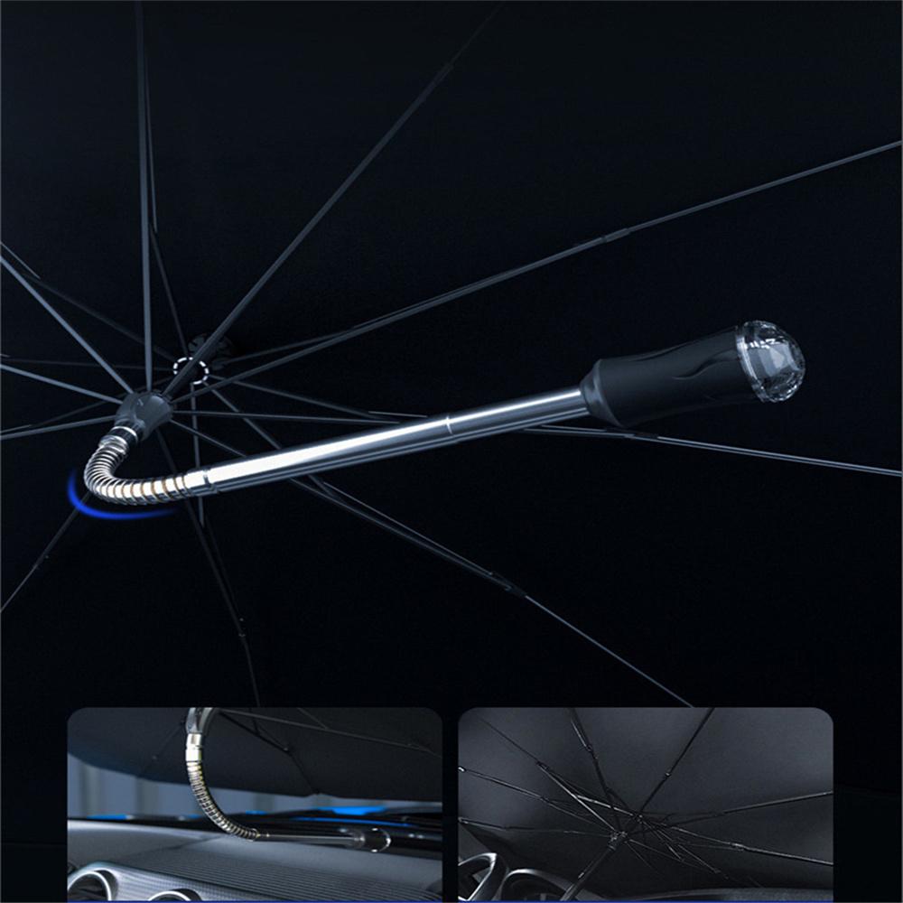 Upgraded Car Windshield Sun Shade Umbrella with Free-Adjustment Handle Windscree