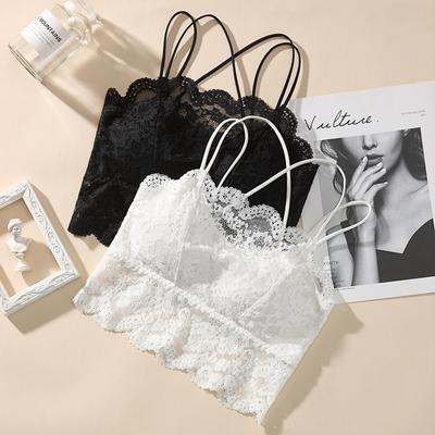 Summer Lace Wrapped Chest Tube Top Sexy Beautiful Back Camisole Vest Women's No Ring Outer Wear Inner Anti-exposure Underwear Bra