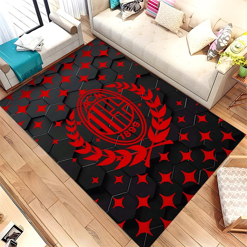 AC Milan (1) Tappeto Adatto per Soggiorni Camere da Letto Stanze dei Computer Zone Pranzo e Posizionamento Sotto Tavoli e Sedie Anche una Scelta Ideale per Uffici