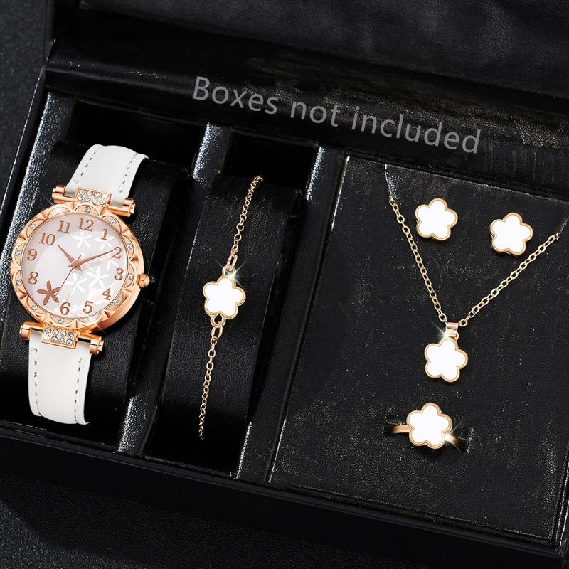 Star Watch Women's Diamond Belt Digital Dial Quartz Watch High Value Watch Set