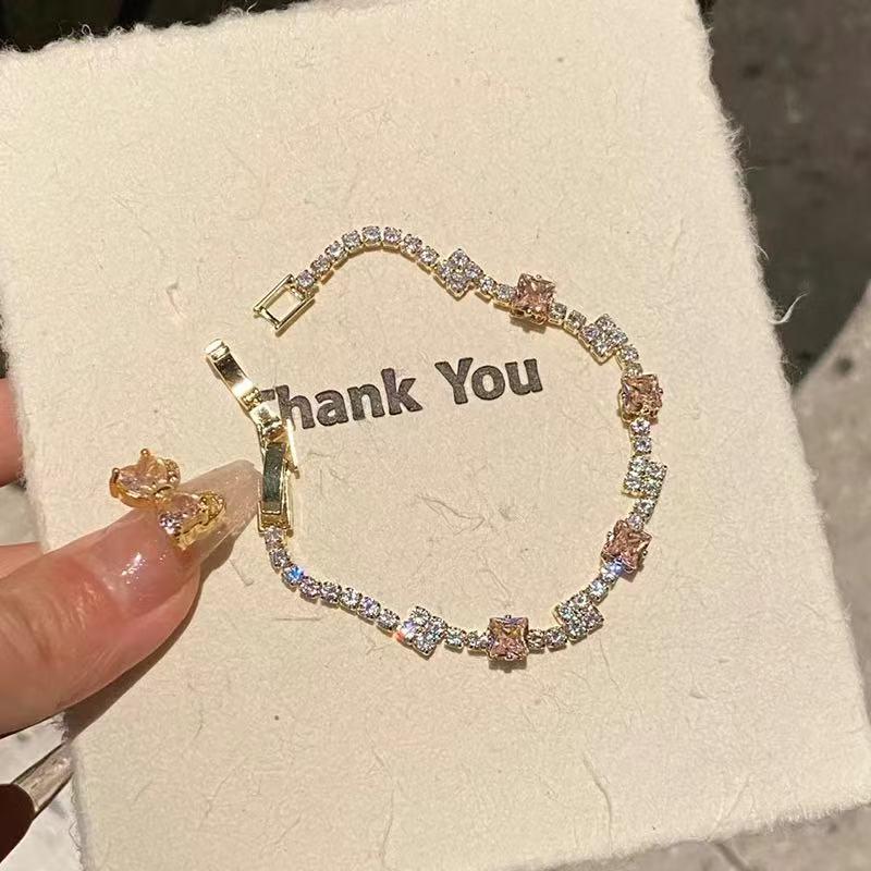 Exquisite Irregular Diamond Candy Bracelet – Spring/Summer High-Grade Women's Colorful Sparkle