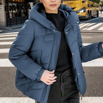 Damskie kurtki i płaszcze w stylu vintage casual w jednolitym kolorze, jesień/zima, długi rękaw, z kapturem