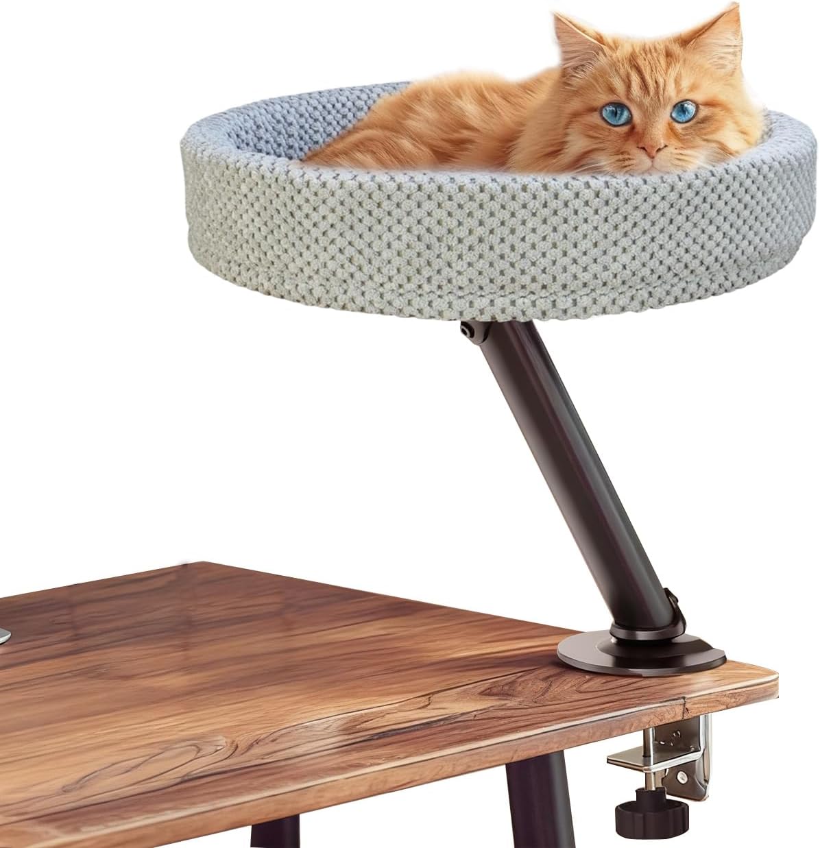 

Modern Desk Cat Bed for Tables, Supports Up to 40 lbs, Removable Indoor Cat Bed світло-сірий колір