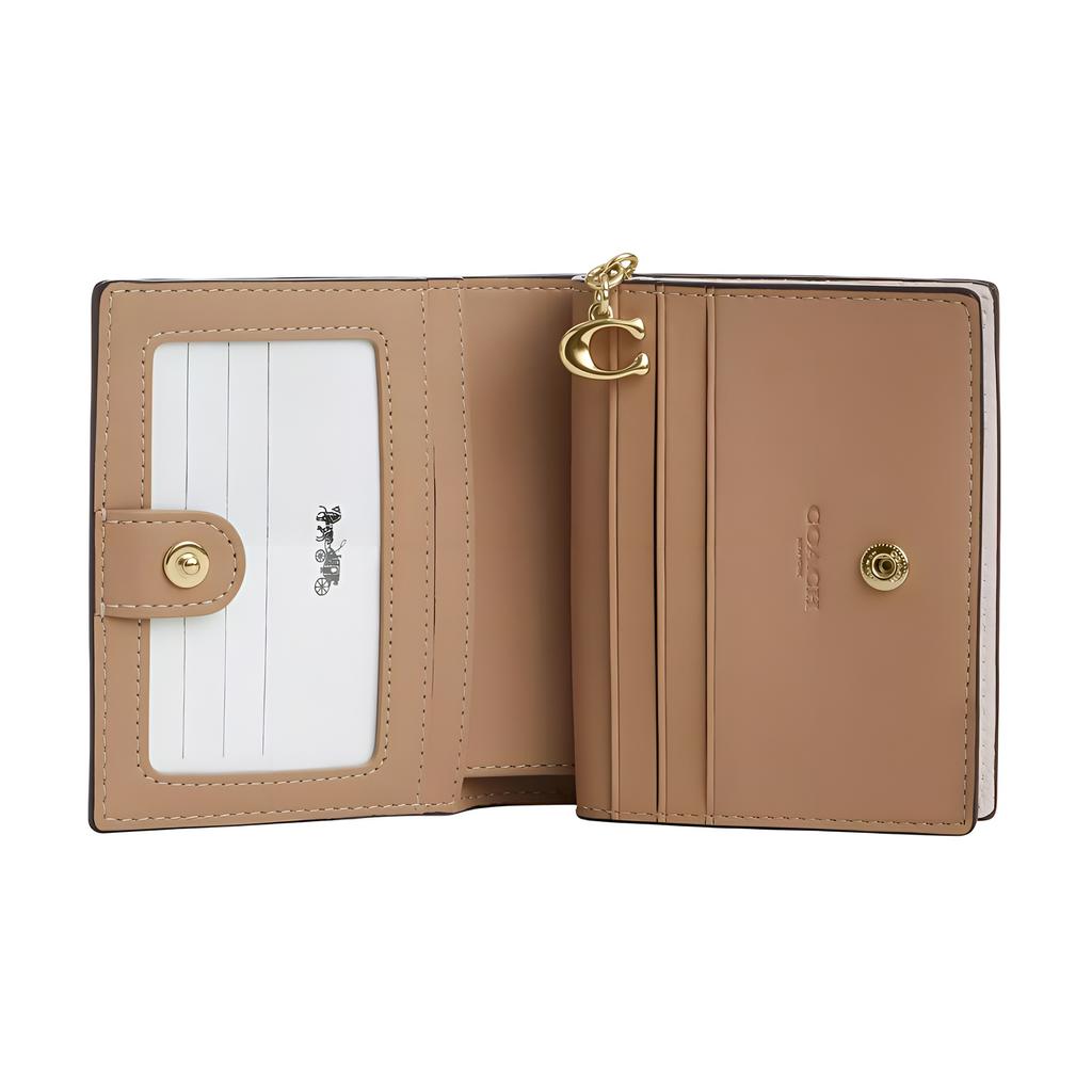 New COACH Leather Wallet Mini Women's Chalk & Yellow CAP15-IMCAH