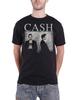Koszulka Johnny Cash Zniszczony Portret Kryminalny Odważne Logo Oficjalna Męska Nowa Czarna