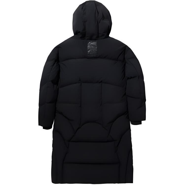 Li Ning Sports Casual Minimalist Hooded Solid Color Down Jacket Men Outerwear Black AYMU309-2